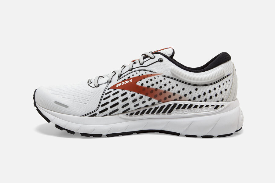 Brooks Israel Adrenaline GTS 21 Road Running Shoes Mens - White/Black/Orange - UEC-504938